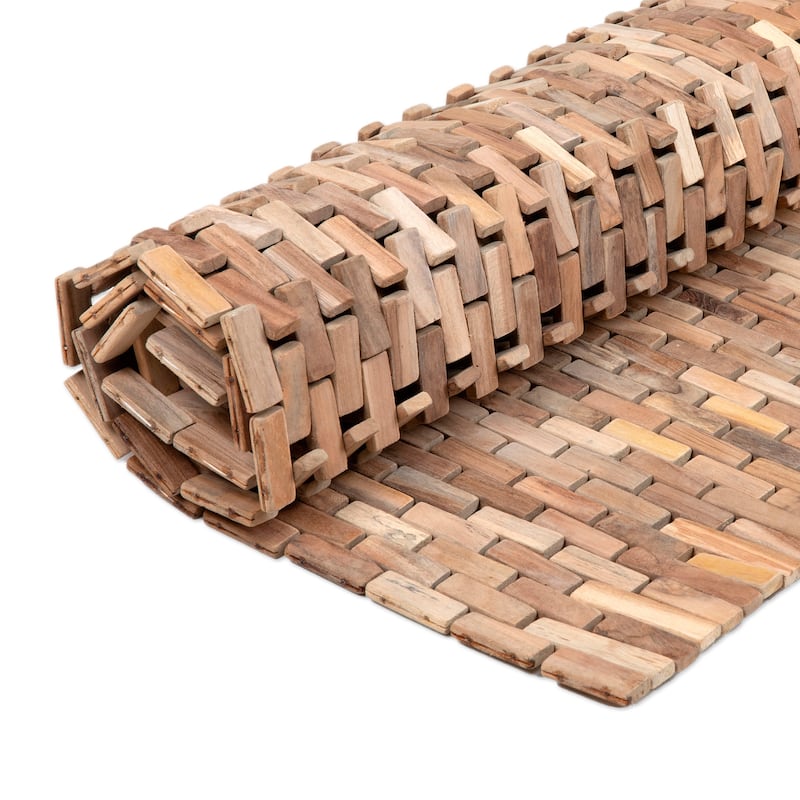 Novica Handmade The Roadside Teak Wood Mat