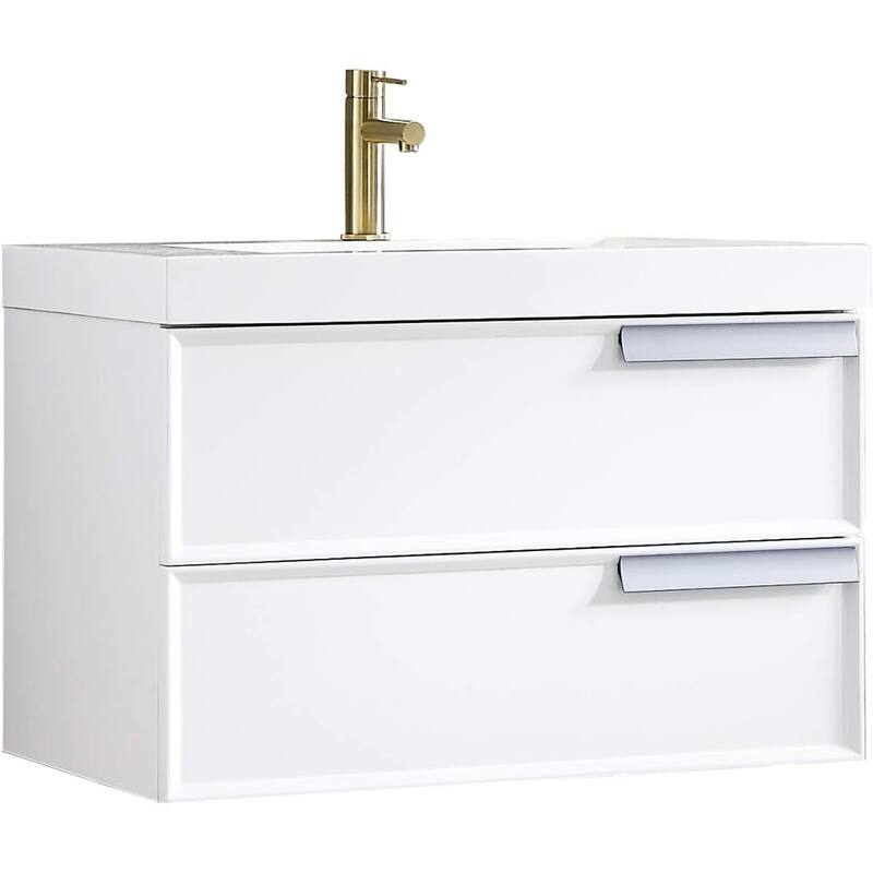 Blossom 24-Inch Bathroom Vanity with Sink (Wall-Mounted) - Matte White