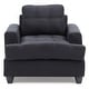 preview thumbnail 1 of 2, Solid Tufted Upholstered Accent Chair - 38" - Black