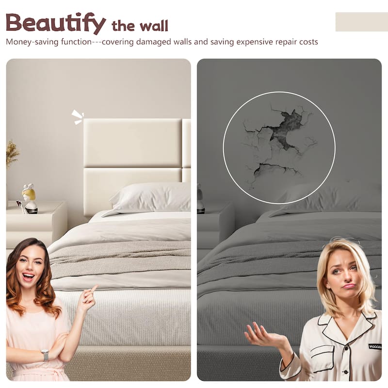WOWMAX Upholstered Wall Panels Modern Padded Headboard (1 Piece)