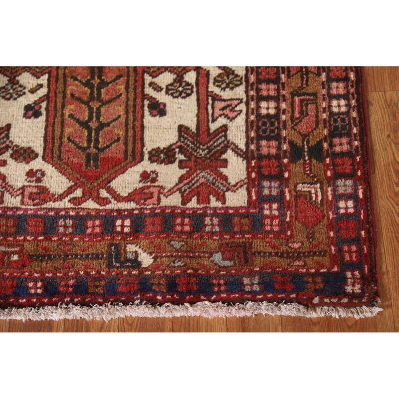 Geometric Heriz Serapi Indian Runner Rug Hand-knotted Wool Carpet - 3'1"x 10'8"