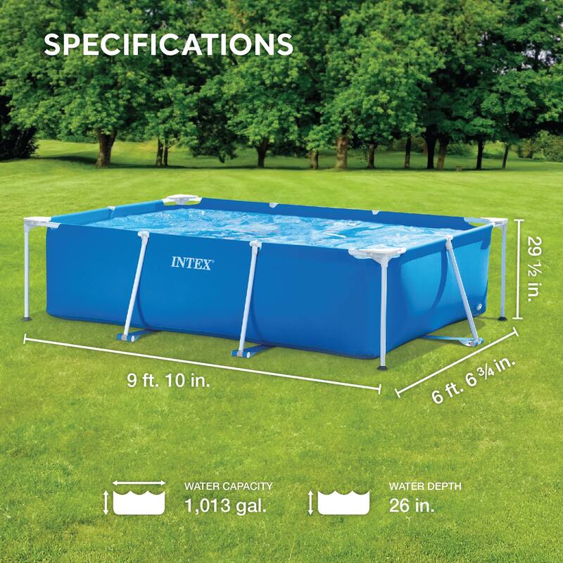 Intex 86" x 23" Rectangular Frame Above Ground Outdoor Splash Swimming Pool