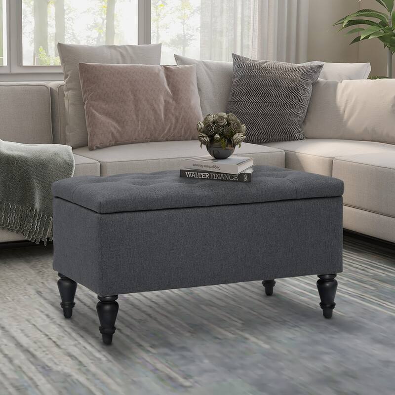 Maypex 29" Fabric Upholstered Tufted Storage Bench