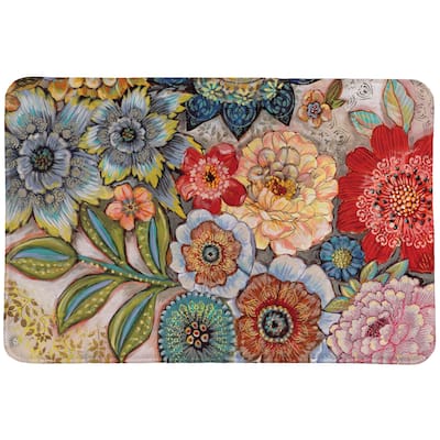 Laural Home Boho Bouquet Memory Foam Rug 20x30