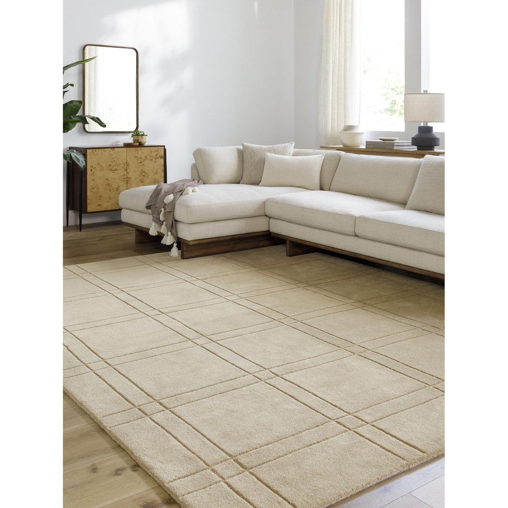 Keshaun Casual Solid Color Wool Area Rug