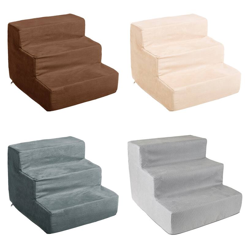 Petmaker 3-Step Pet Stairs with Removable Zippered Microfiber Cover