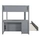 preview thumbnail 9 of 10, Full-Over-Full Bunk Bed with Twin size Trundle, Storage and Desk