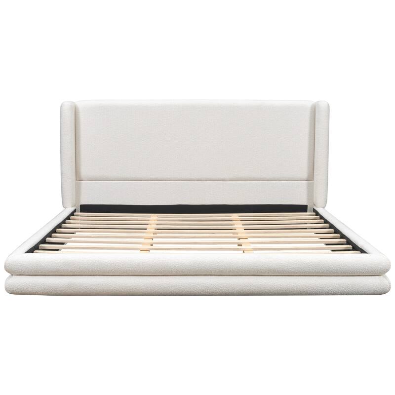 Christopher Knight Home - Arlette Modern Boucle Upholstered Bed Frame with Thick Wingback Headboard
