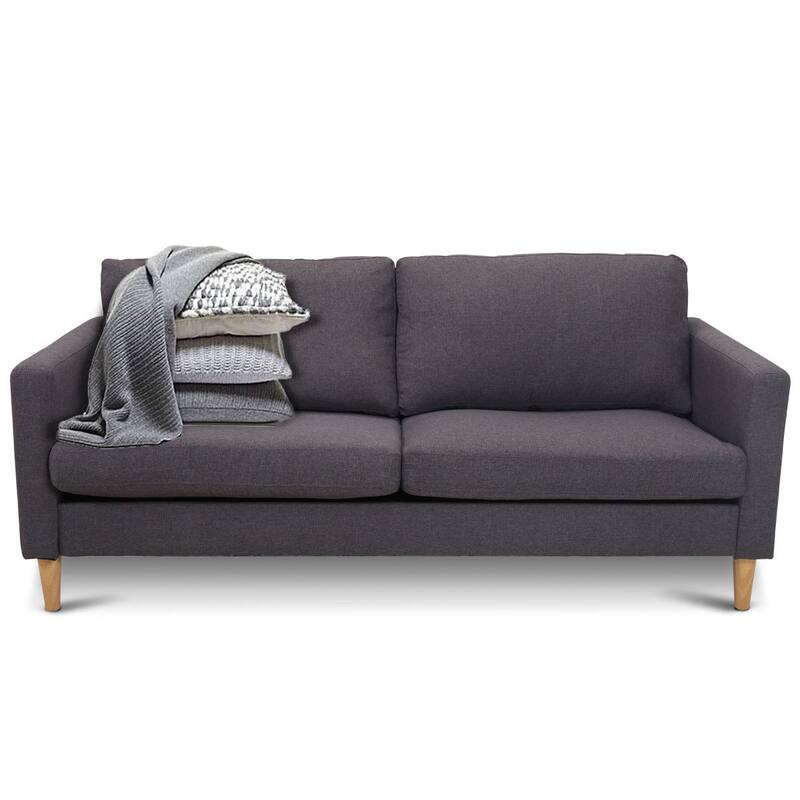 Costway Modern Fabric Couch Sofa Love Seat Upholstered Bed Lounge
