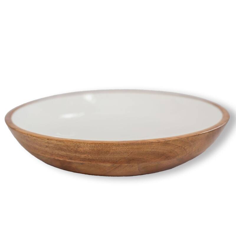 Jeanne Fitz Wood + White Collection Mango Wood Serving Bowl, Large