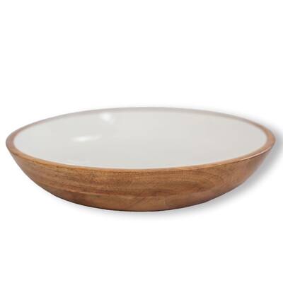 Jeanne Fitz Wood + White Collection Mango Wood Serving Bowl, Large