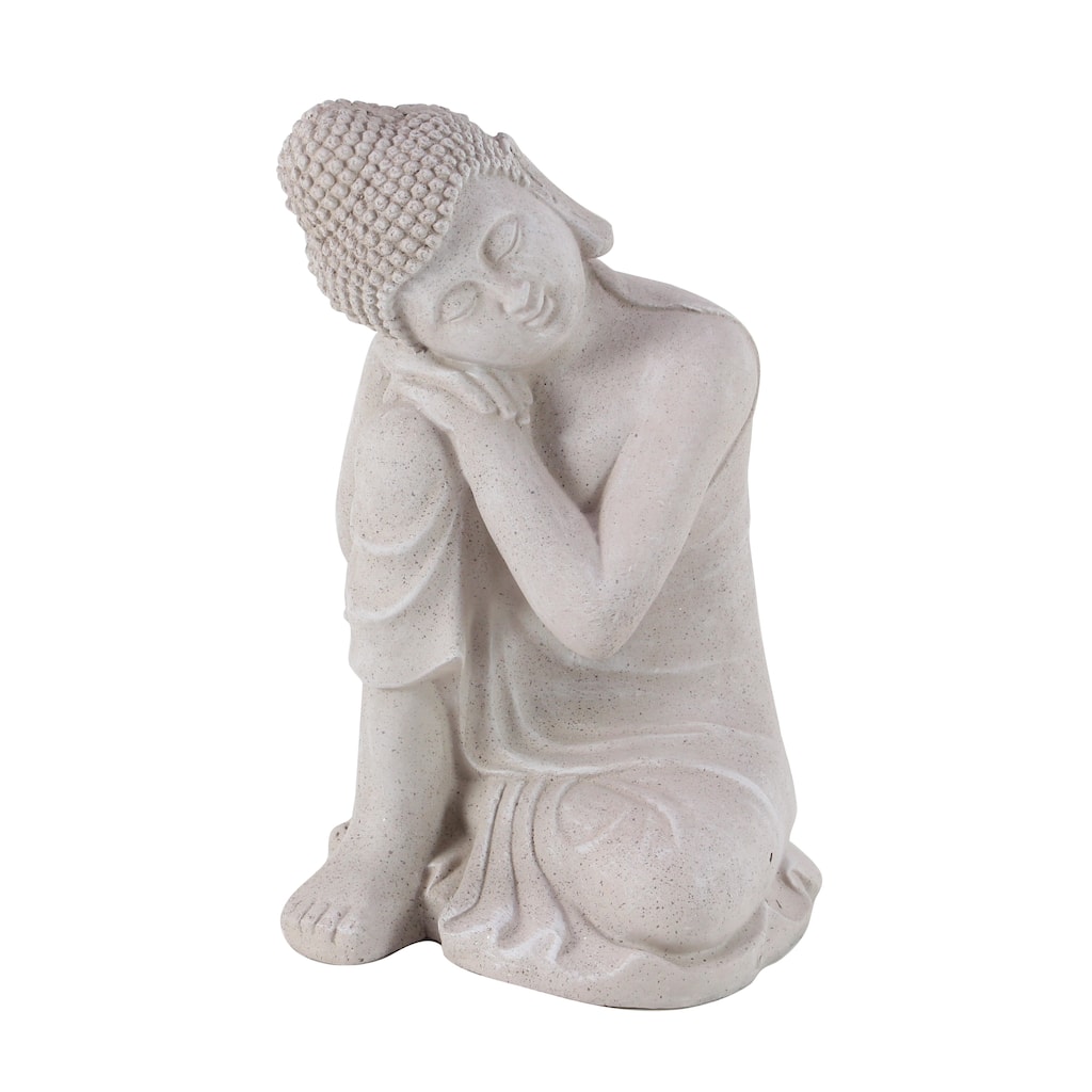 Magnesium Oxide Buddha Indoor Outdoor Meditating Garden Sculpture - Gray - Roche River Decor