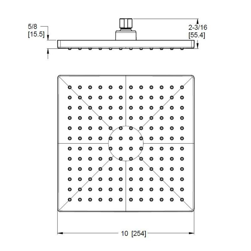 Pfister USH-04SHW Modern Square 1.75 GPM Single Function Rain Shower