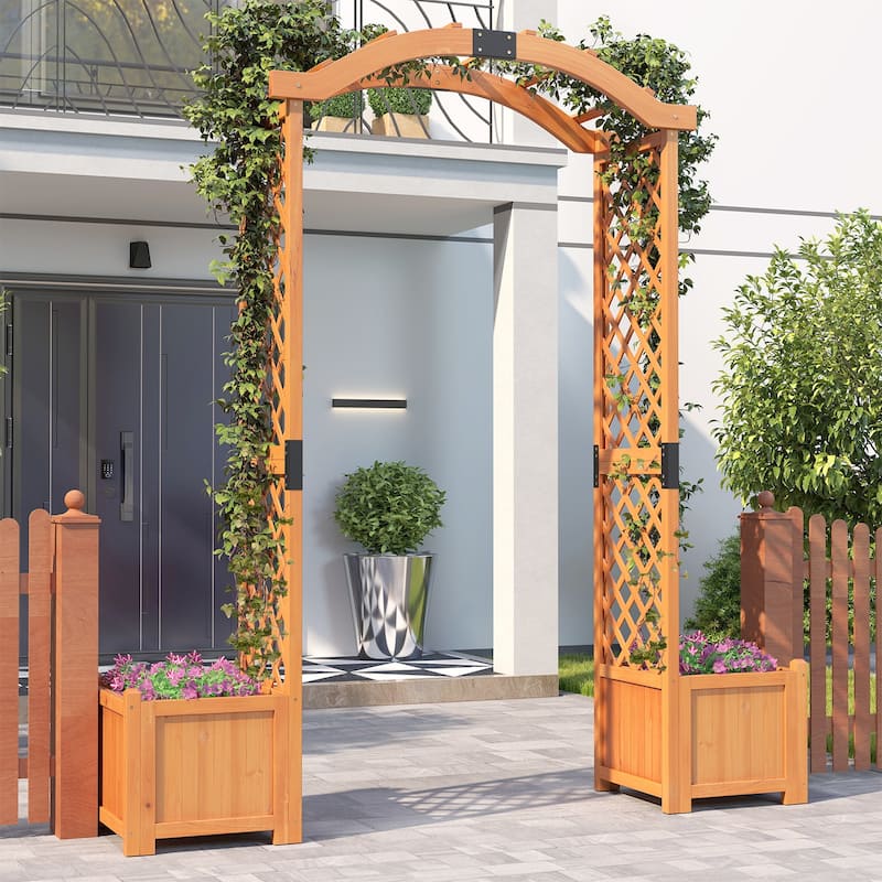Gymax 79'' Tall Archway Trellis for Climbing Plants Vegetables w/