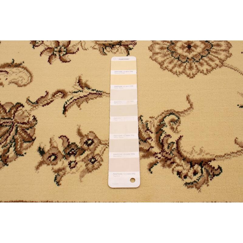 ECARPETGALLERY Machine Woven Lotus Mod Cream Polypropylene Rug - 5'3 x 7'6