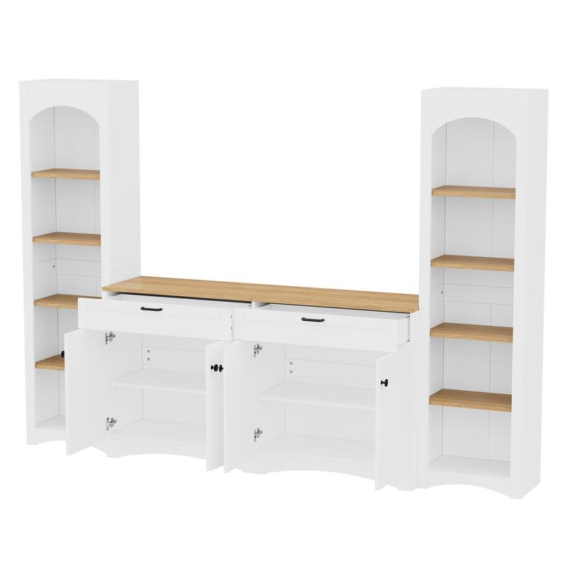 102.3" Display Units - 3-Piece Configurable Set with 6 Adjustable Shelves and Anti-Tip Safety