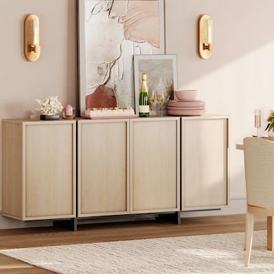 WAMPAT Sideboard Buffet Cabinet With T-Shaped Legs, Large Storage Cabinet For Living Room, Dining Room & Kitchen