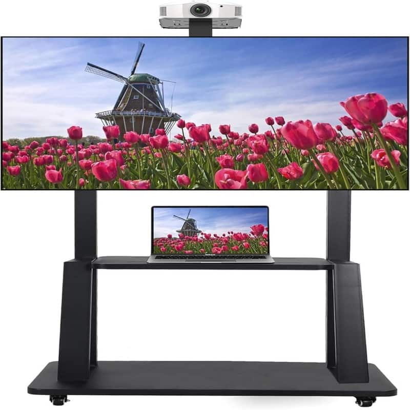 Rolling TV Stand with Wheels