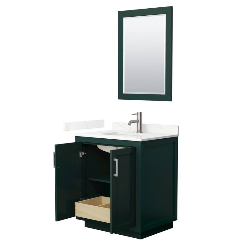 Miranda 30-inch Single Vanity, Quartz Top, 24-inch Mirror