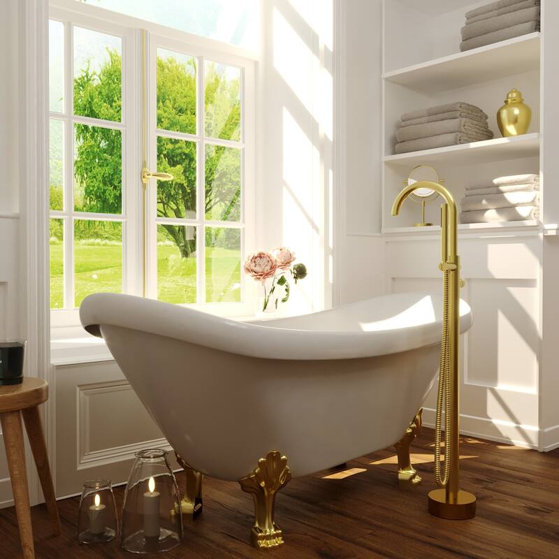Neptune Single Handle Floor Mounted Gooseneck Freestanding Tub Filler