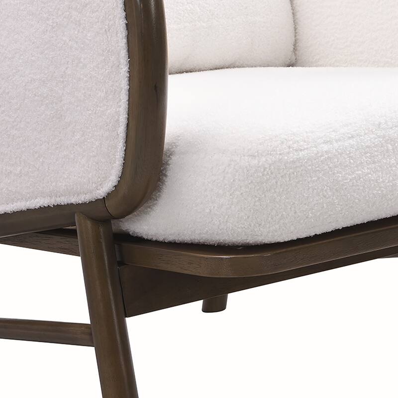 2PCS Sherpa Fabric Armchair With Solid Wood Frame