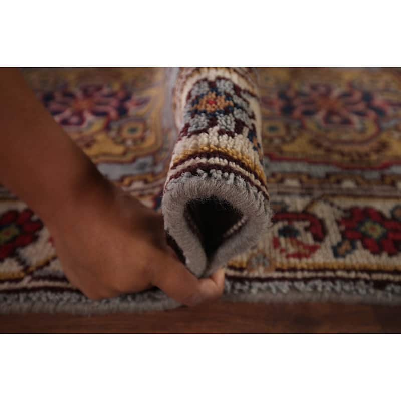 Light Blue Heriz Serapi Oriental Runner Rug Hand-Knotted Wool Carpet - 2'6"x 8'1"