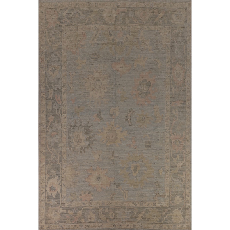 Oriental Oushak Turkish Large Area Rug Hand-Knotted Wool Carpet - 10'2"x 13'11"