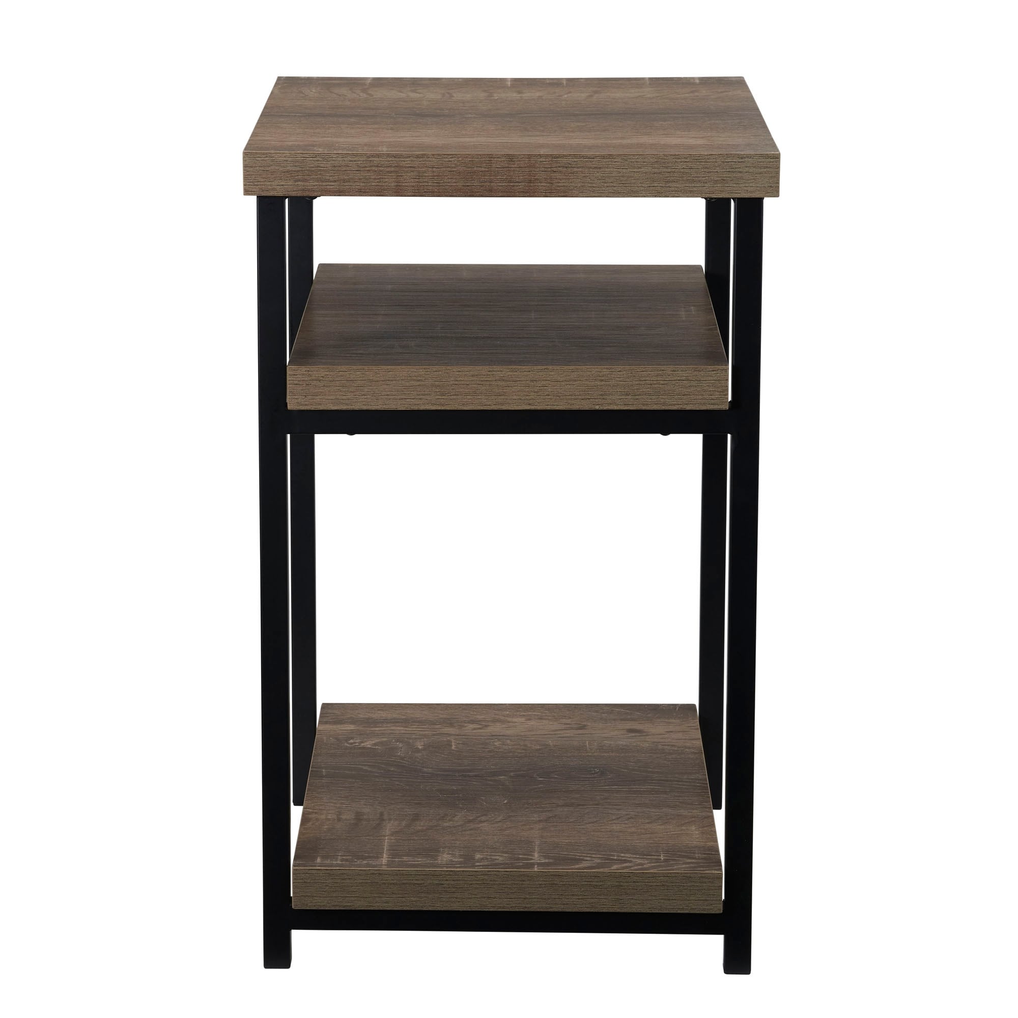  Household Essentials Square Wooden Side Table/End Table With  Storage Shelf, Ashwood : Home & Kitchen