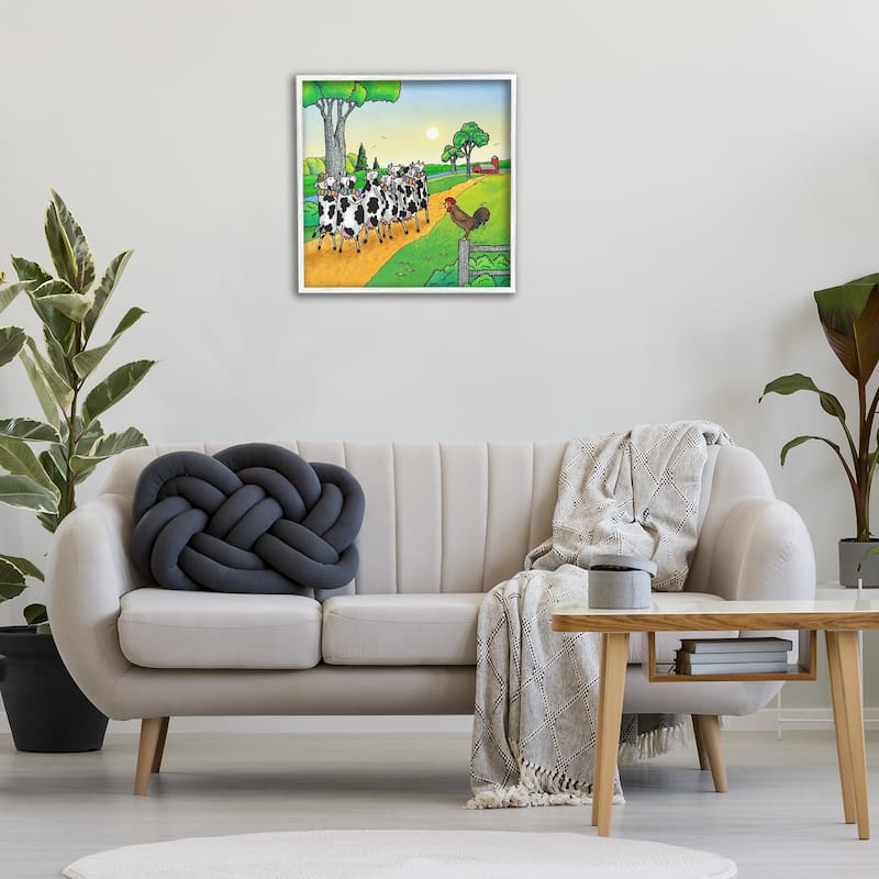 Stupell Funny Cows Come Home Framed Giclee Art Design By Roger Straub