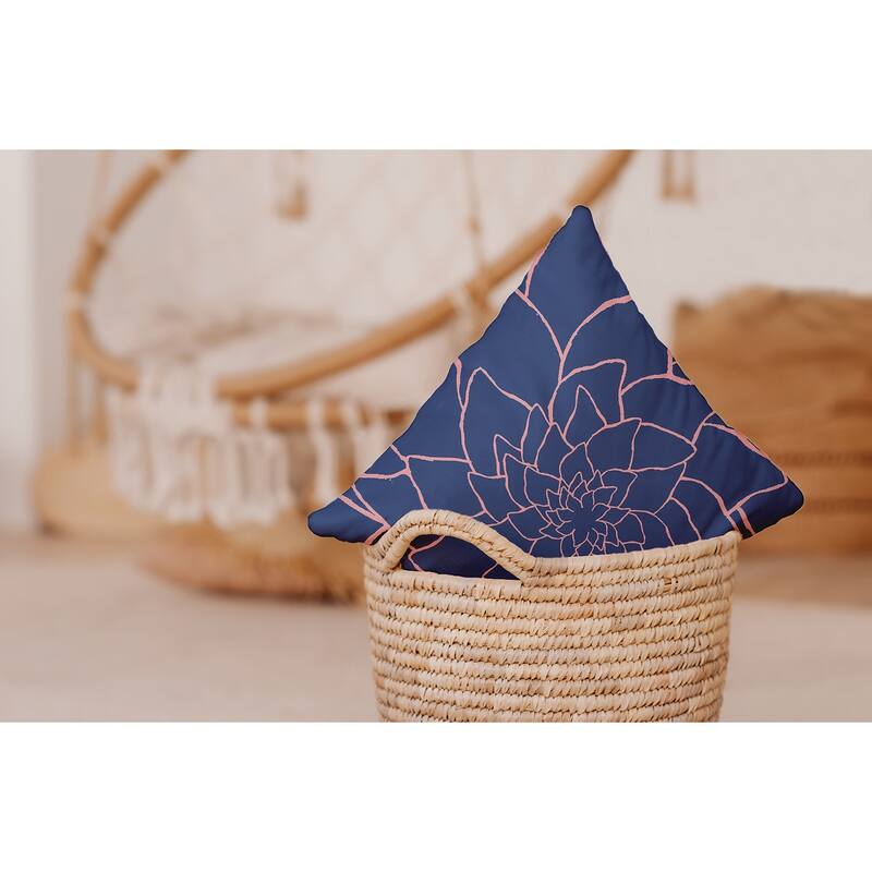 Flower Outline Decorative Throw Pillow