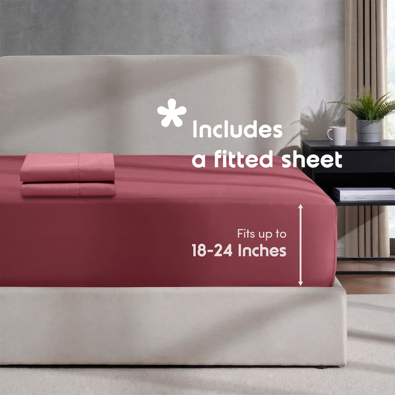 Emperyan Duvet Cover With Fitted Sheet Soft Double Brushed Bedding Set