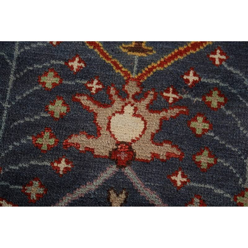 Navy Blue Oushak Indian Area Rug Handmade Wool Carpet - 8'0"x 9'8"