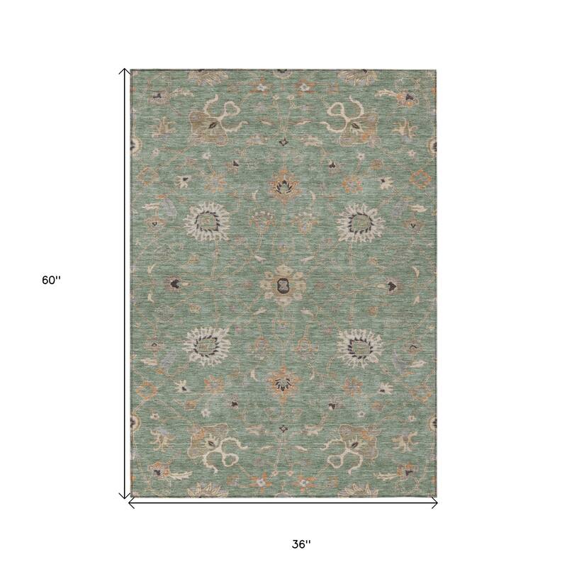 HomeRoots Floral Traditional Rectangle Outdoor Rug