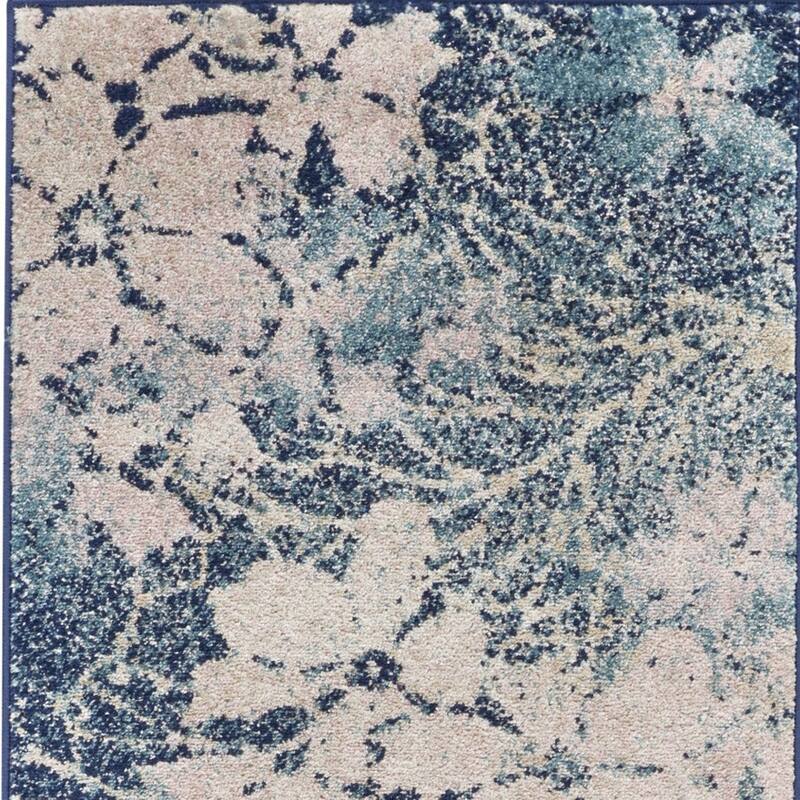 Power Loomed Abstract Floral Traditional Stain Resistant Area Rug - 87' X '27' X '0.5