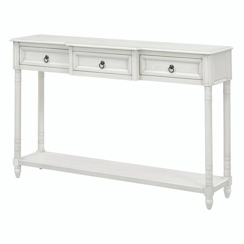 52'' Width Console Table with Drawers and Long Shelf for Entryway