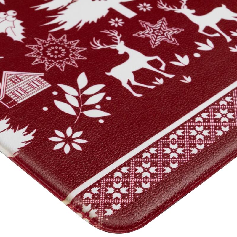 Reindeer and Snowflakes Kitchen Comfort Anti-Fatigue Christmas Floor Mat - 17.75" x 29.5"