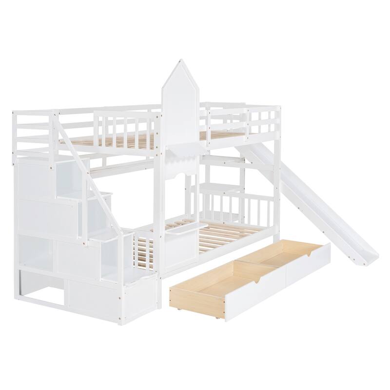 Twin Over Twin Castle Style Bunk Bed