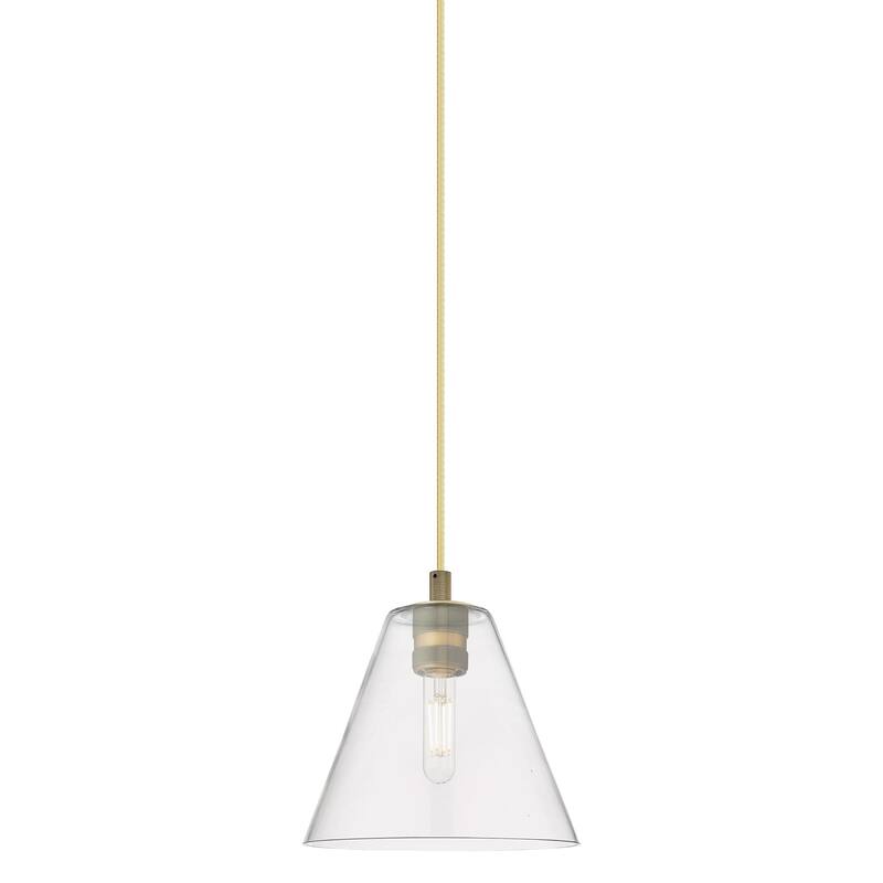 Innovations Lighting 434-1P-11-8 Crown Point Pendant Crown Point 8" - Brushed Brass / Clear