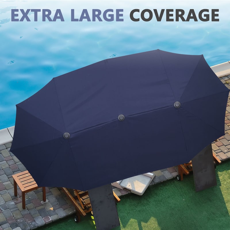Ainfox 13Ft Large Outdoor Patio Umbrella with Crank With Base