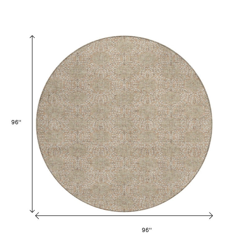 HomeRoots Damask Transitional Rectangle Outdoor Rug