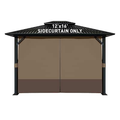 Aoodor Gazebo 12x16 FT Curtain Replacement-Universal 4-Panel Sidewalls, Curtain Only