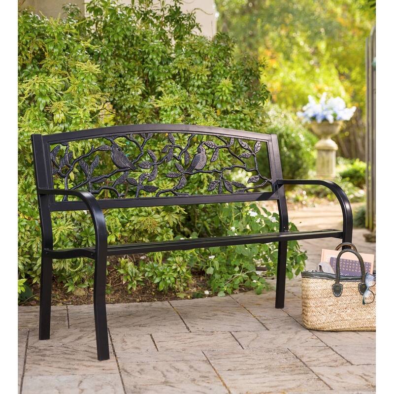 50 in. Cardinals Metal Outdoor Garden Bench