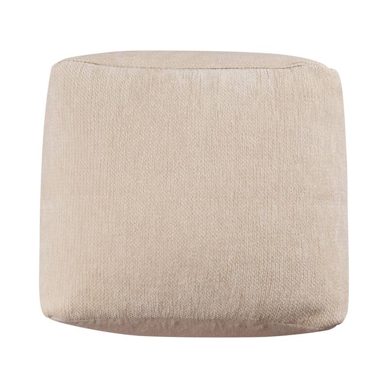 Sevita Transitional Solid Chenille Indoor Pouf