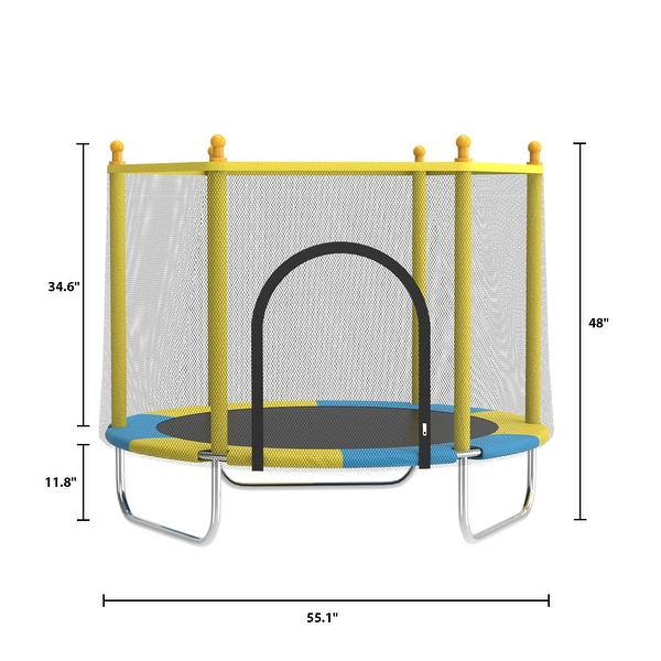 55.1 Kids Trampoline with satey Enclosure Used for Indoor Outdoor Bed Bath Beyond 34390875