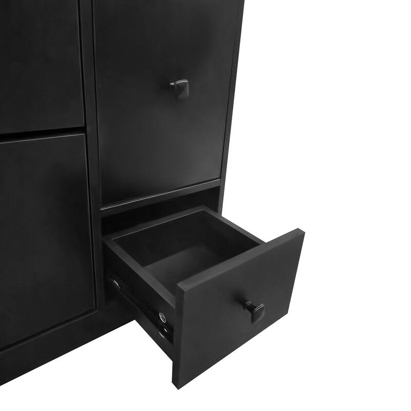 Thin Shoe Cabinet for Hallway with 3 Flip Storage Drawers, Entryway Freestanding Shoe Organizer Rack with Pull-Down Seat
