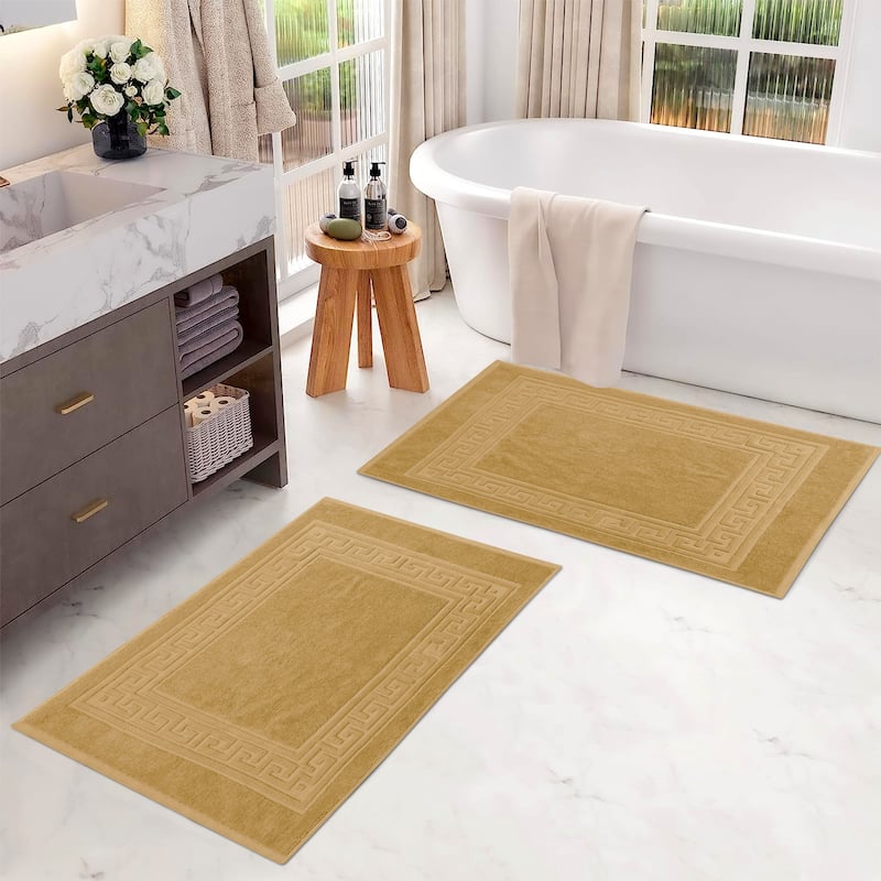 Superior Plush & Absorbent 900 GSM Cotton Bath Mat - (Set of 2)