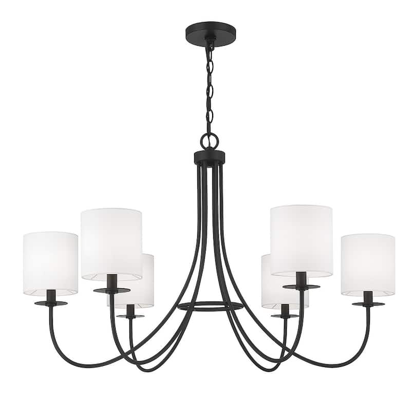 Meridian M100117 6 Light 36" Wide Chandelier - Matte Black