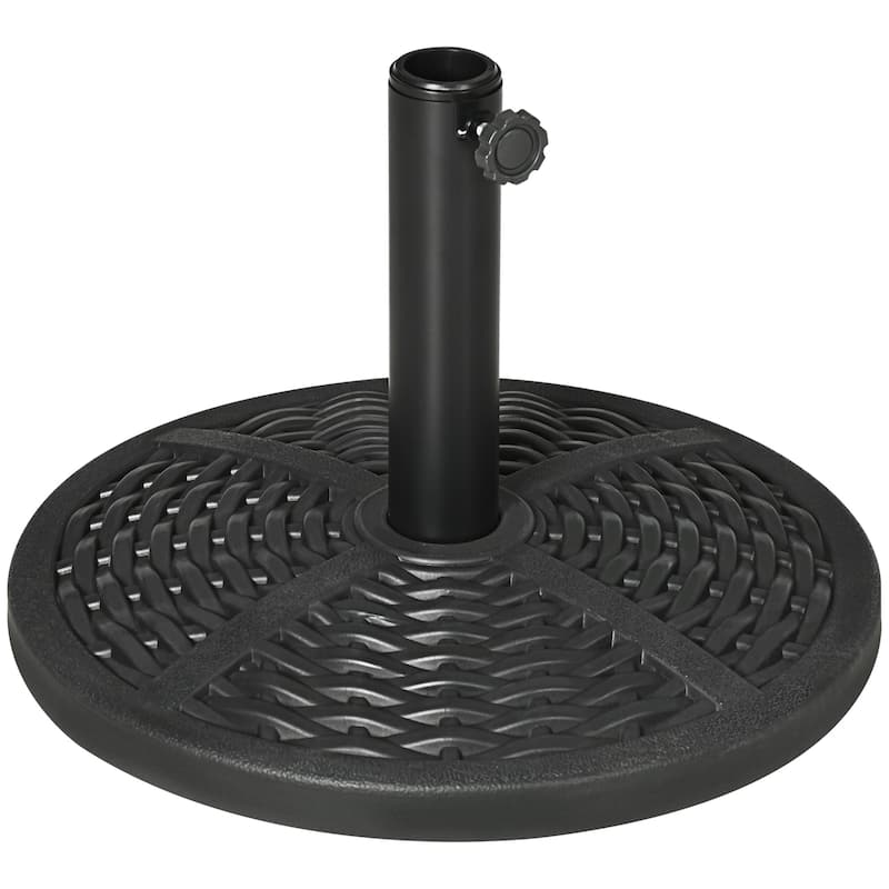 Patio Umbrella Base Holder,Heavy Duty Round Parasol Stand with Rattan Design