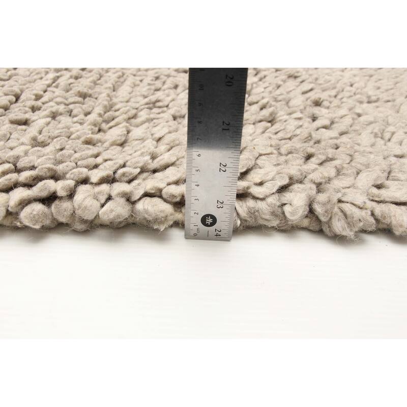 ECARPETGALLERY Braid weave Sienna Grey Wool Rug - 5'0 x 7'4
