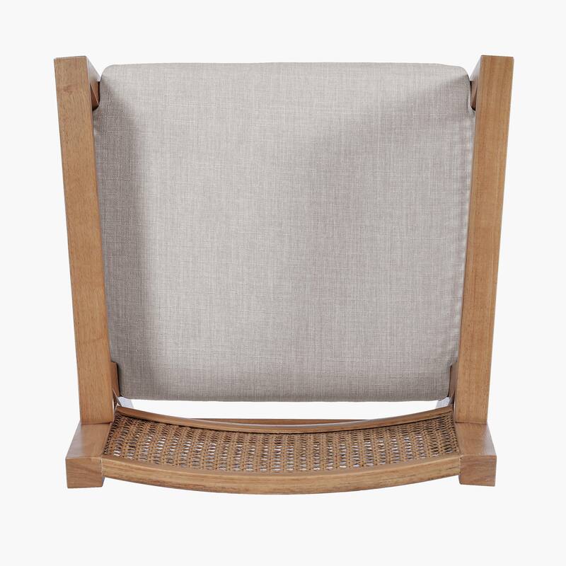 Christopher Knight Home - French Country Wood & Rattan Counter Stools with Upholstered Seat and Arms - Set of 2